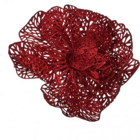 Декоративное украшение Lefard, Роза, 12 см, красный, на клипсе