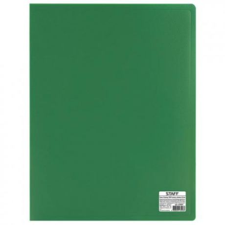 Папка STAFF, 0,5 мм, зеленый, 10 вкладышей
