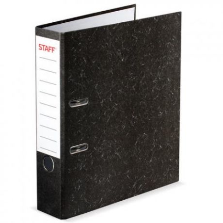 Папка-регистратор STAFF, А4, 70 мм, мраморное покрытие, черный
