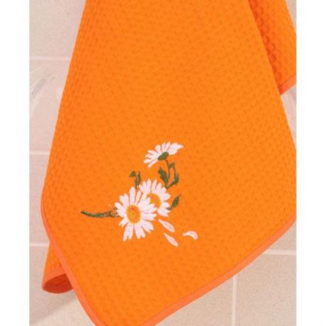 Полотенце кухонное SANTALINO, Ромашки, 50*70 см, оранжевый