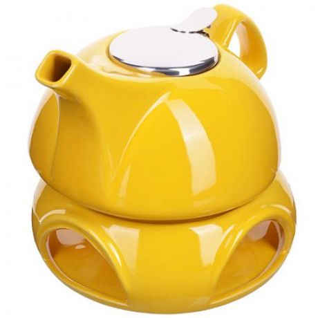 Чайник заварочный LORAINE, 950 мл, с подогревом, желтый