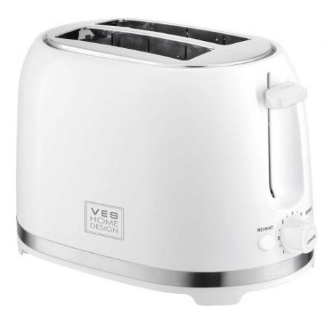 Тостер VES electric, HOME DISIGN, 850W, белый