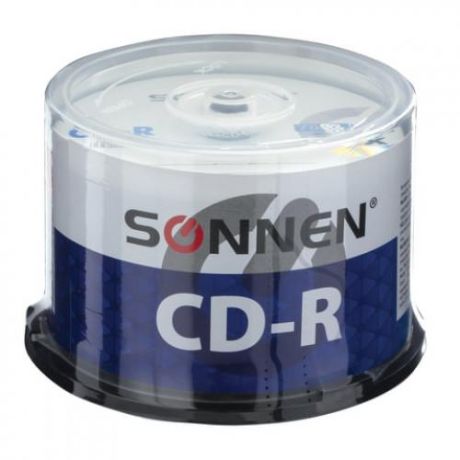Диски CD-R SONNEN, Cake Box, 52x, 700 Mb, 50 шт