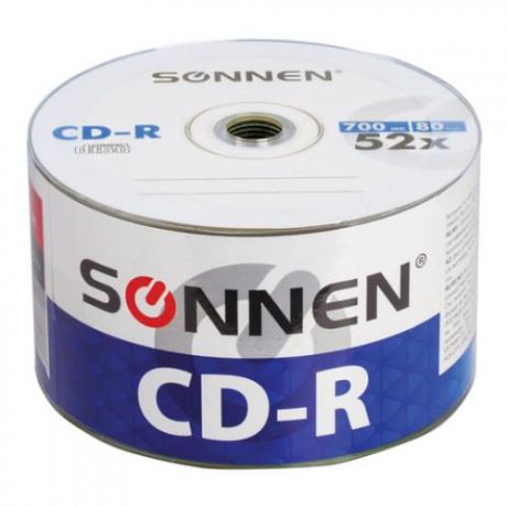 Диски CD-R SONNEN, Bulk, 52x, 700 Mb, 50 шт