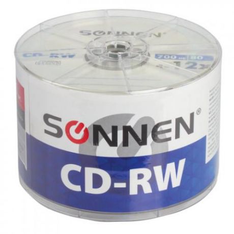 Диски CD-RW SONNEN, Bulk, 4-12x, 700 Mb, 50 шт