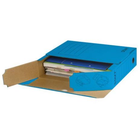 Короб архивный STAFF, 7,5 см, до 700 листов, синий