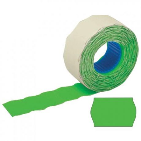 Этикет-лента STAFF, 2,6*1,2 см, 100 рулонов, волна, зеленый