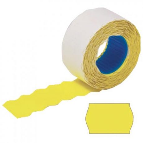 Этикет-лента STAFF, 2,6*1,2 см, 100 рулонов, волна, желтый