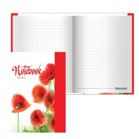 Блокнот BRAUBERG, Красные маки, А6, 80 листов