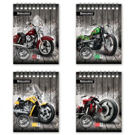 Блокнот BRAUBERG, Мотоциклы, А6, 48 листов