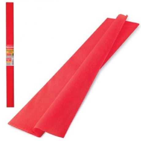 Цветная бумага BRAUBERG, 50*250 см, крепированная, красный