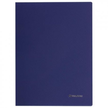 Папка BRAUBERG, Диагональ, А4, 100 листов, с боковым прижимом, темно-синий