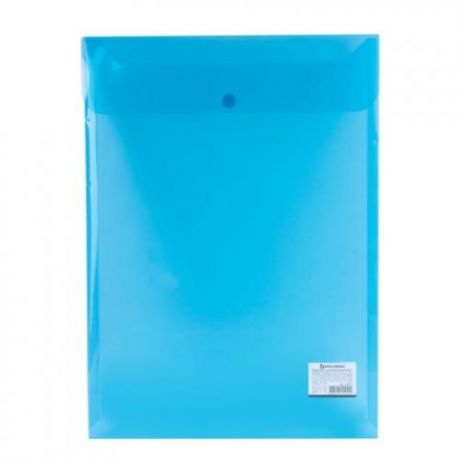 Папка-конверт BRAUBERG, А4, 100 листов, 150 мкм, вертикальная, синий