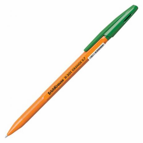 Ручка шариковая ErichKrause, R-301 Orange, зеленый