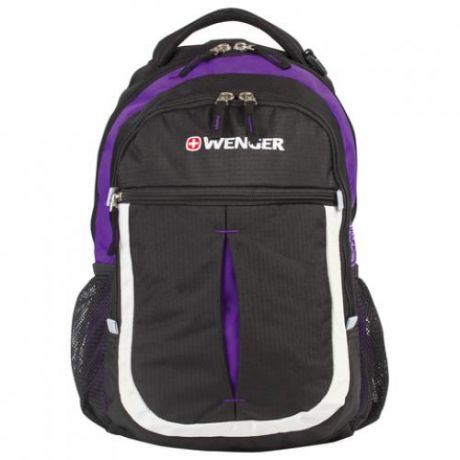 Рюкзак WENGER, Montreux, 32*15*45 см, черный/фиолетовый