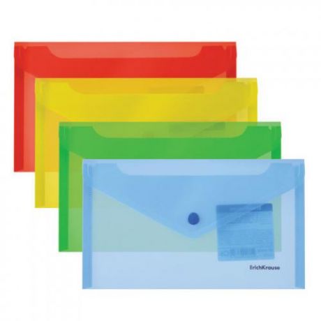 Папка ErichKrause, Classic, С6, 180 мкм, 120 листов, на кнопке, разноцветный