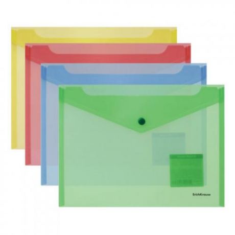 Папка ErichKrause, Classic, В5, 180 мкм, 120 листов, на кнопке, разноцветный