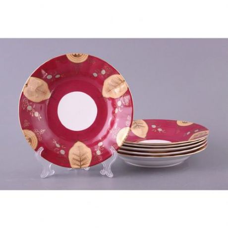 Набор тарелок суповых Lefard, 21 см, 6 предметов, красный