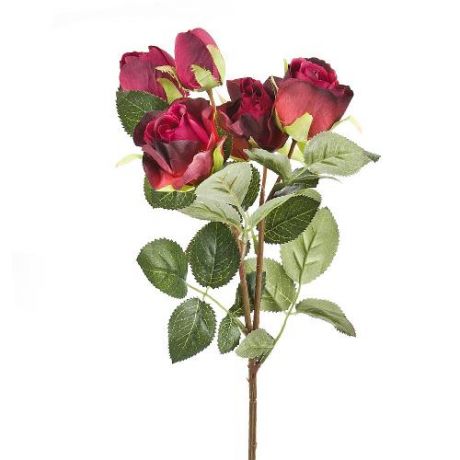 Декоративный цветок Gloria Garden, Роза кустовая бордовая, 44 см