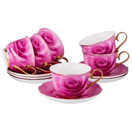 Чайный набор Lefard, 12 предметов, розовый