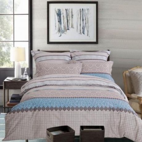 Комплект постельного белья двуспальный СайлиД, голубой орнамент