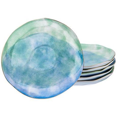 Набор десертных тарелок Lefard, Парадиз, 21 см, 6 предметов, синий/зеленый