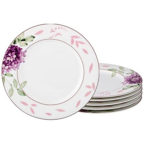 Набор десертных тарелок Lefard, 19 см, 6 предметов, белый/розовый, цветы