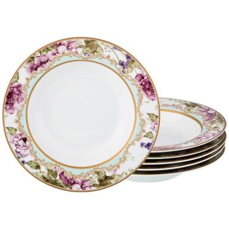 Набор суповых тарелок Lefard, 23 см, 6 предметов, белый/голубой