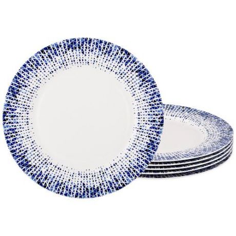 Набор тарелок подстановочных Lefard, 27 см, 6 предметов, белый/синий