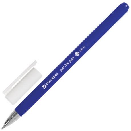 Ручка гелевая BRAUBERG, Matt Gel, синий, с корпусом soft-touch