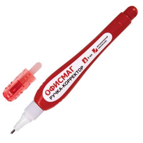 Ручка-корректор ОФИСМАГ, 6 мл, с металлическим наконечником