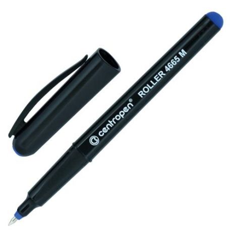 Ручка-роллер centropen, синий, трехгранная, черный корпус
