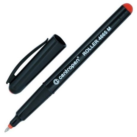 Ручка-роллер centropen,красный, трехгранная, черный корпус