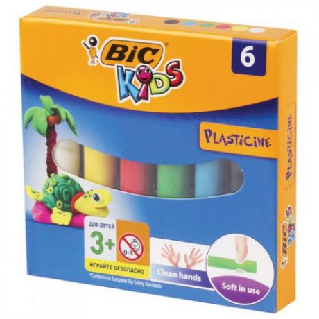 Пластилин BIC, Kids, 6 цветов, 60 г
