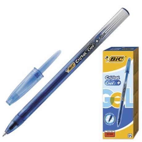 Ручка гелевая BIC, Cristal Gel+, синий