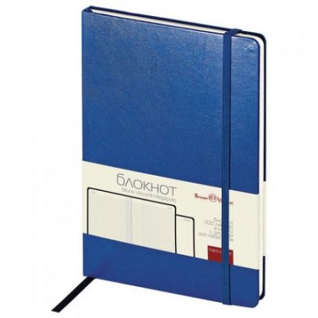 Бизнес-блокнот Bruno Visconti, А5, 100 листов, синий, на резинке