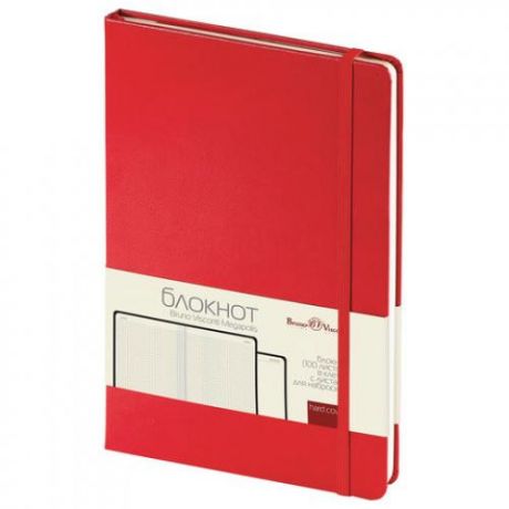Бизнес-блокнот Bruno Visconti, А5, 100 листов, на резинке, красный