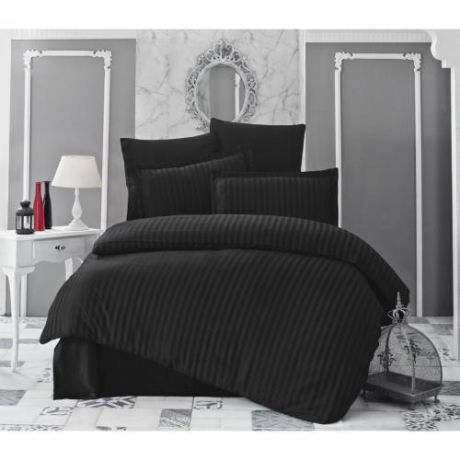 Комплект постельного белья двуспальный-евро KARNA, PERLA, черный