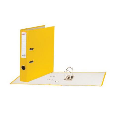 Папка-регистратор BRAUBERG, А4, желты, с пластиковым покрытием