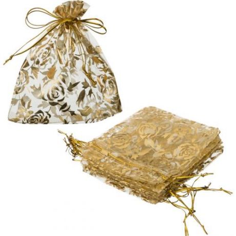 Набор мешков для подарков Lefard, 10*12 см, 10 шт, золото