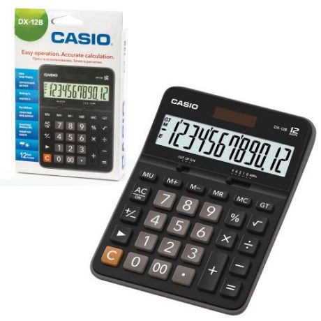 Калькулятор настольный CASIO, DX-12B-W , 17,5*12,9 см