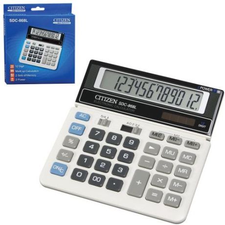 Калькулятор настольный CITIZEN, SDC-868L, 15,2*15,3 см