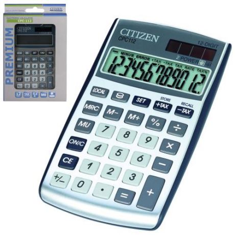 Калькулятор карманный CITIZEN, CPC-112WB, 12*7,2 см