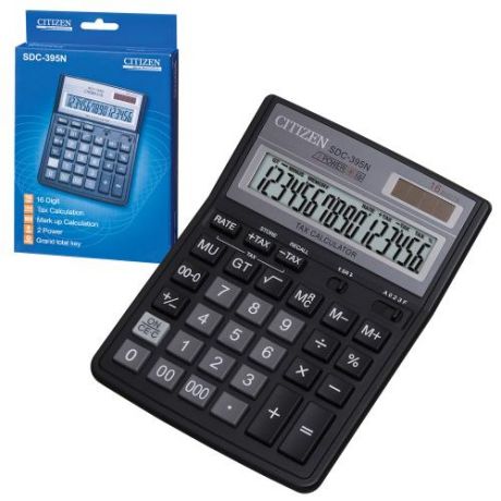 Калькулятор настольный CITIZEN, SDC-395N, 19,2*14,3 см