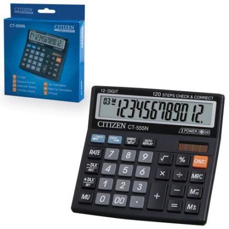 Калькулятор настольный CITIZEN, CT-555N, 13*12,8 см