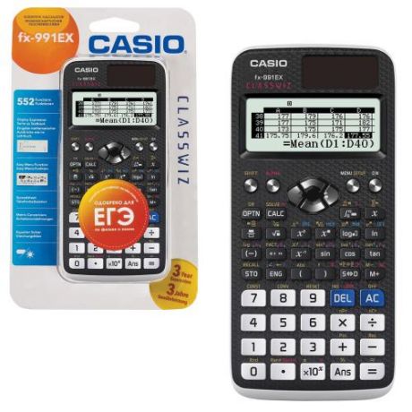 Калькулятор инженерный CASIO, FX-991EX-S-ET-V, 16,6*7,7 см, 552 функции