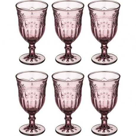 Набор бокалов для вина Lefard, Марсала, 280 мл, 6 предметов, розовый