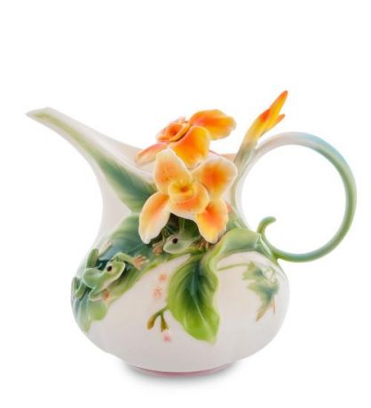 Чайник заварочный Pavone, Лягушки и цветы канны, 23*16*19 см