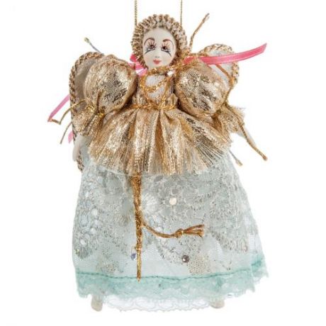 Кукла подвесная Art East, Ангелочек, 9,5*12 см, золото/голубой
