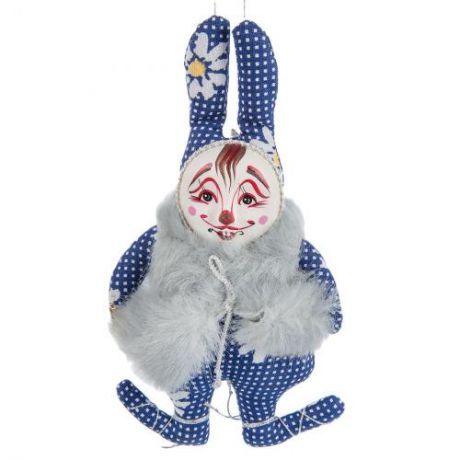 Кукла подвесная Art East, Кролик в меховушке, 11,5*19 см, синий